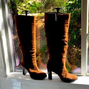 Brown Suede Banana Republic 3” Heel Zip Boot Loved